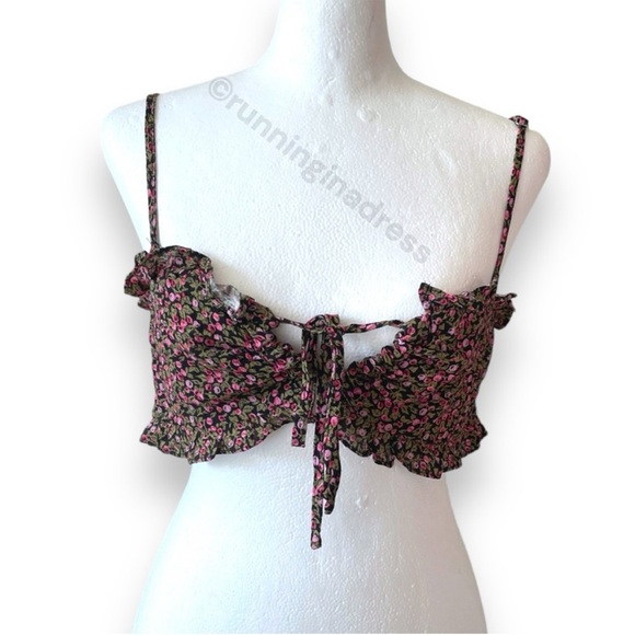 NWOT Picnic Bandeau Bra In Black Floral Combo Size Small - Picture 5 of 7